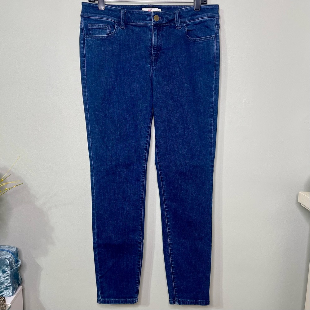 Vineyard Vines Stretch Skinny Jeans Dark Blue Mid Rise 10 - Picture 2 of 12